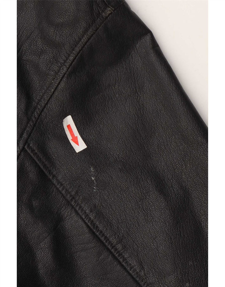 Giacca in pelle vintage da uomo UK 42 XL nera
