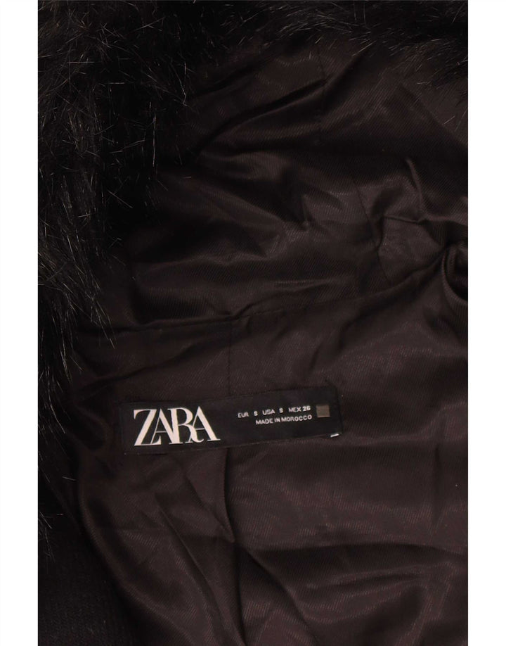 Soprabito oversize corto con cappuccio da donna Zara UK 10 piccolo nero