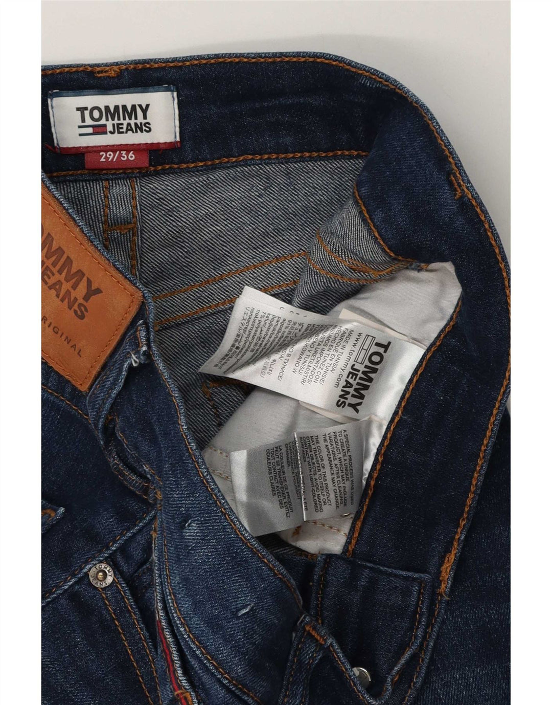 Jeans slim da uomo Tommy Hilfiger W29 L36 cotone blu navy