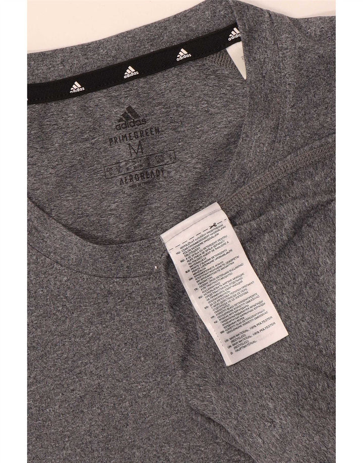 T-shirt Adidas Aeroready da uomo in poliestere chiazzato grigio medio