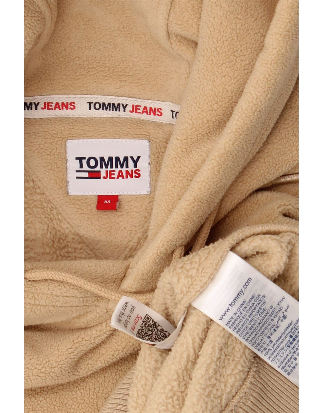 Maglione in pile con cappuccio da uomo Tommy Hilfiger Poliestere beige medio