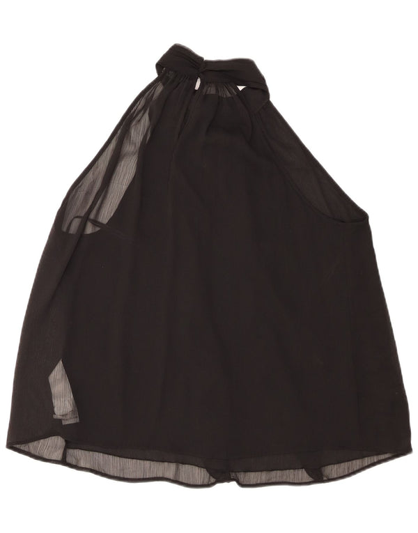 Top da donna Zara con volant sul davanti, taglia UK 16, grande, poliestere nero
