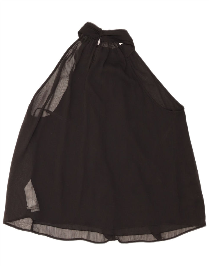 Top da donna Zara con volant sul davanti, taglia UK 16, grande, poliestere nero