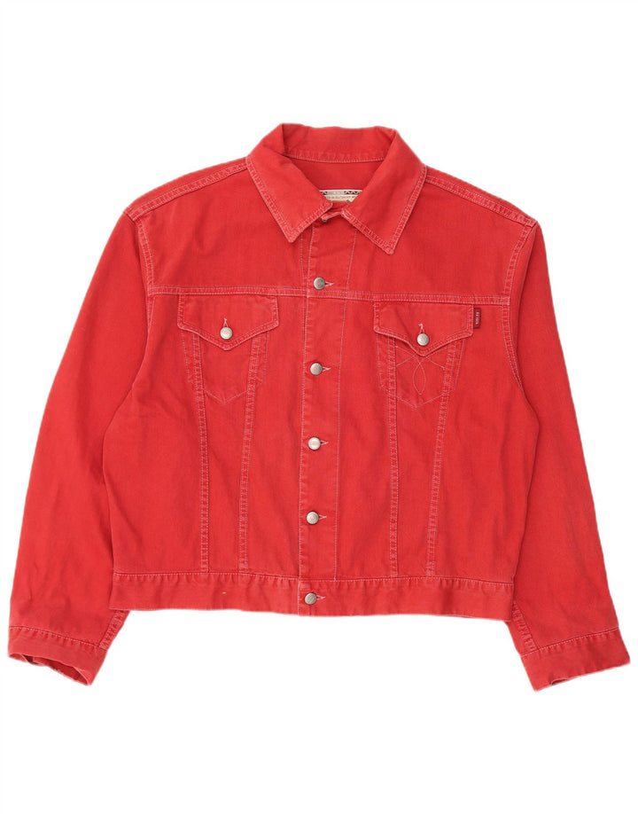 Giacca in denim da uomo Sisley UK 38 cotone rosso medio