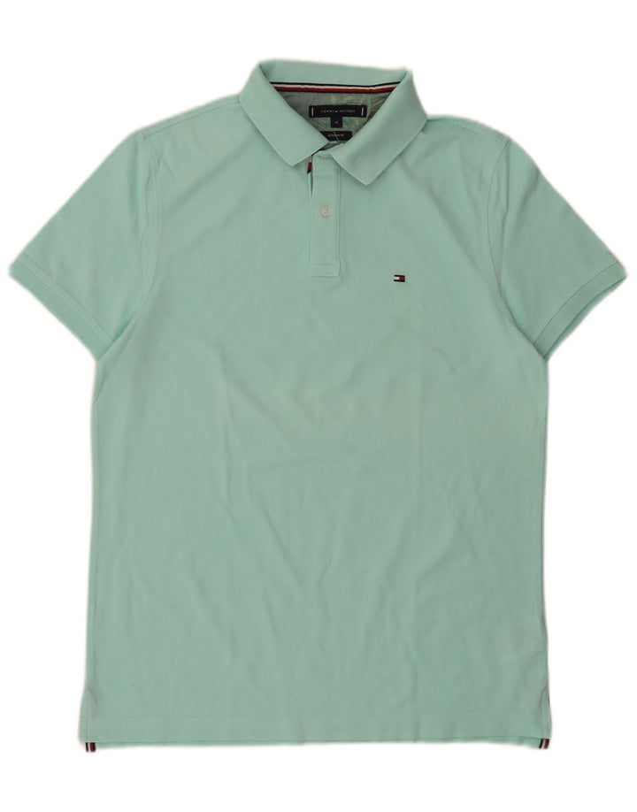 Polo da uomo Regular Fit Tommy Hilfiger in cotone turchese medio