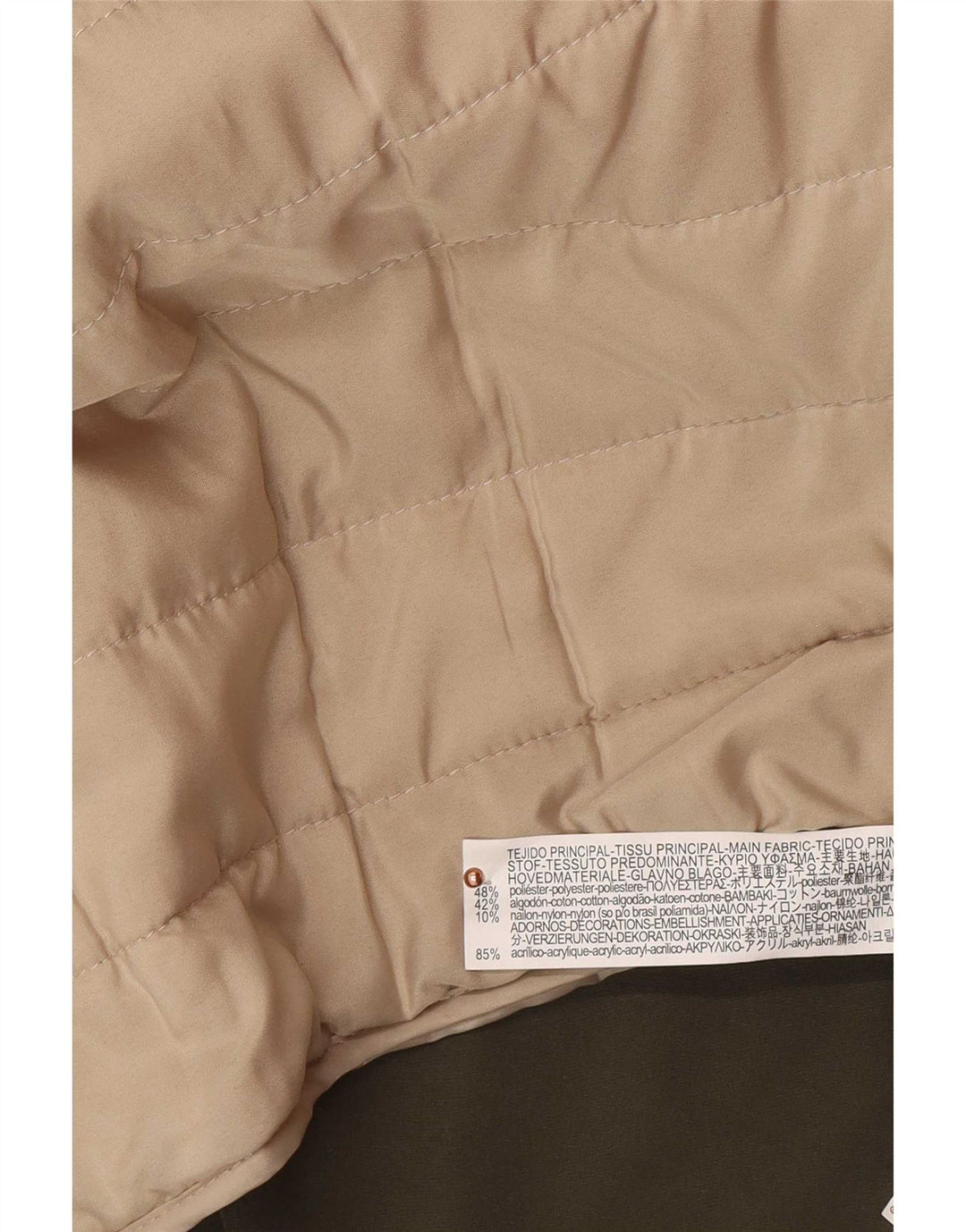 Parka oversize con cappuccio da donna Zara UK 10 piccolo poliestere kaki