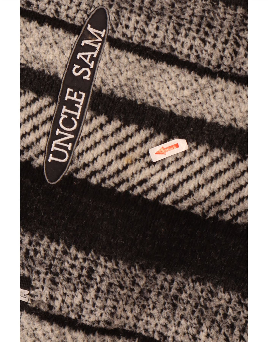 Maglione da uomo con collo con zip Zio Sam, XL, in poliestere a righe nere
