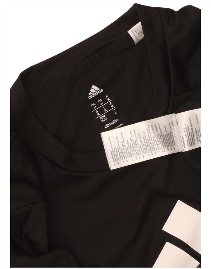 T-shirt grafica Adidas Climalite da uomo, media, in poliestere nero