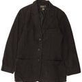 EDDIE BAUER Giacca blazer a 3 bottoni da donna UK 14 Lana grigio medio
