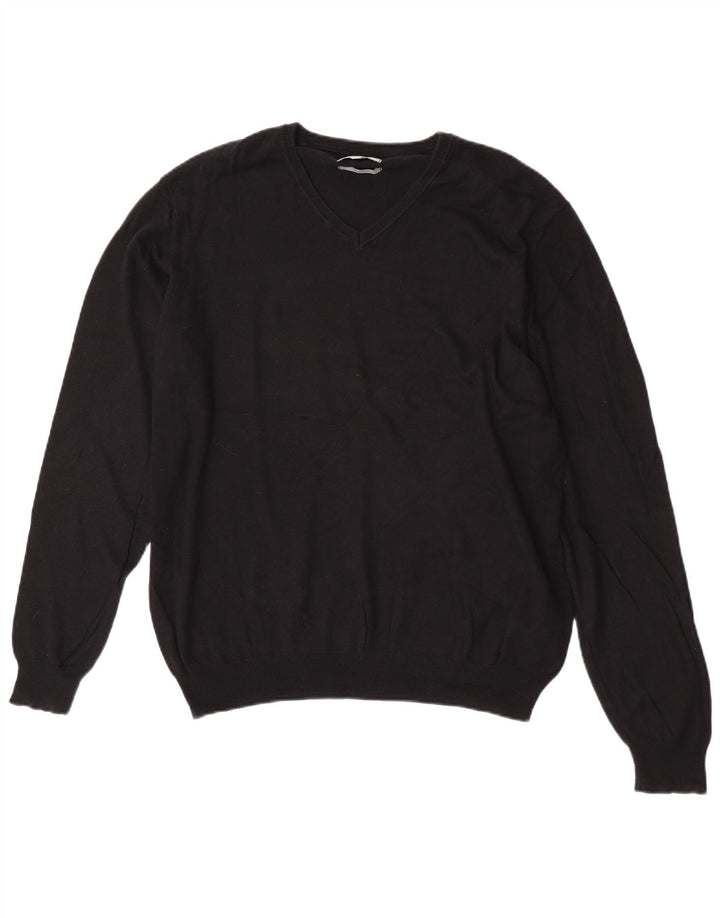 Maglione da donna Marks & Spencer vestibilità regolare con scollo a V UK 16 grande nero