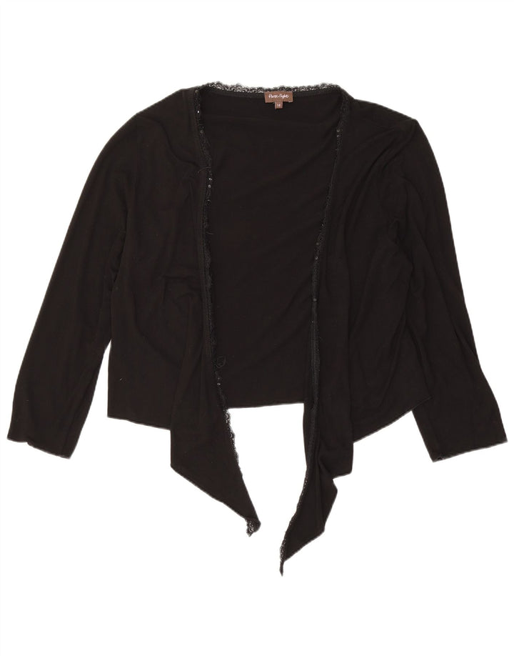 Maglione cardigan con cravatta frontale da donna Phase Eight UK 14 Viscosa nera media