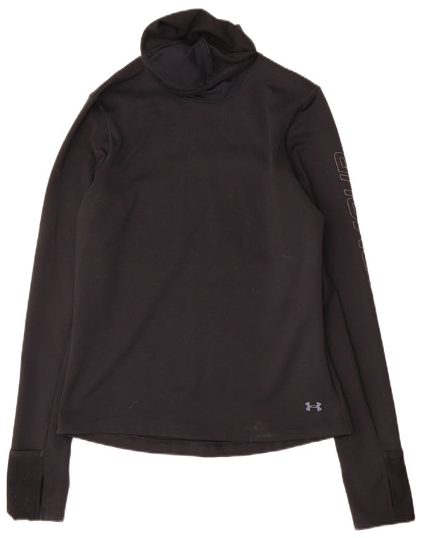 Maglietta da donna Under Armour Cold Gear Graphic manica lunga UK 10 piccola nera
