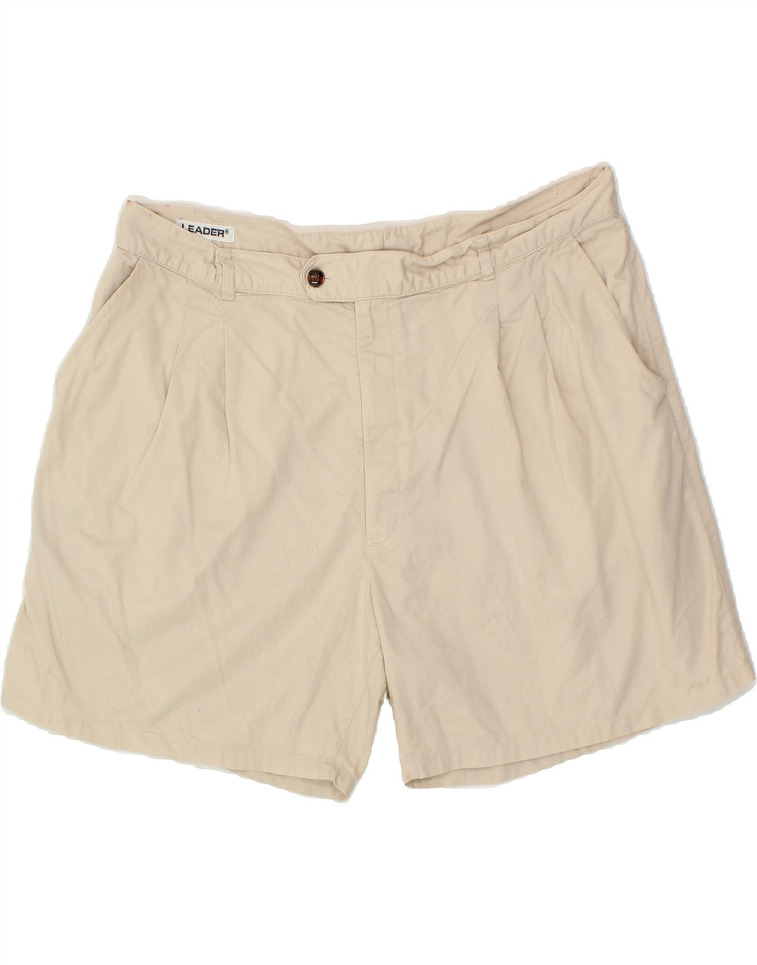 LEADER Mens Pegged Chino Shorts IT 58 4XL W36  Beige Vintage Leader and Second-Hand Leader from Messina Hembry 
