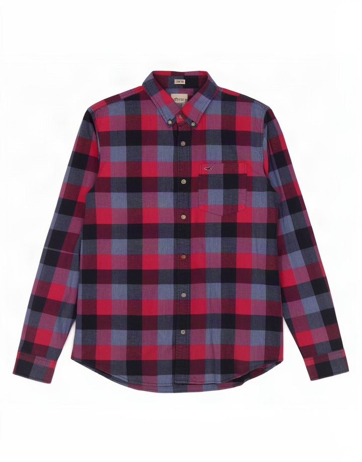 Camicia Hollister da uomo 2XL in cotone a quadri rossi