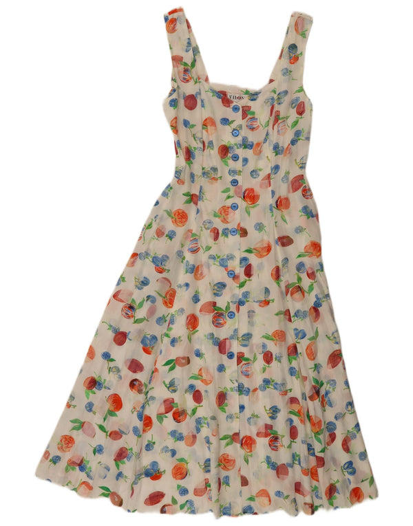 Abito a trapezio senza maniche da donna Vilona Moda EU 40 Medio Bianco floreale