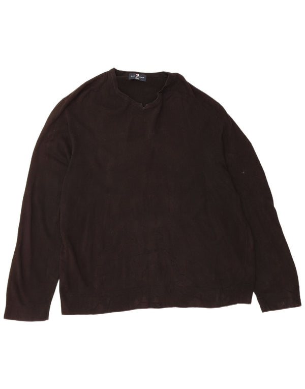 Marks & Spencer Mens Blue Harbour V-Neck Jumper Sweater 2XL Black Acrylic