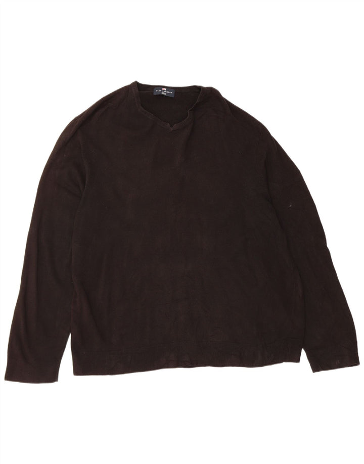 Maglione da uomo con scollo a V blu Harbour Marks & Spencer 2XL acrilico nero