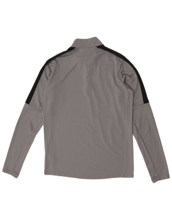 Nike - Maglia da uomo Dri Fit con zip e collo a maniche lunghe, piccola, in poliestere color block grigio