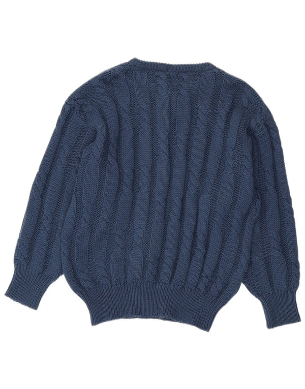 Maglione da uomo Colmar con bottoni e collo in lana blu navy medio