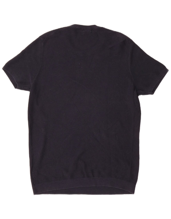 Massimo Dutti T-shirt da uomo Top XL Blu navy in cotone