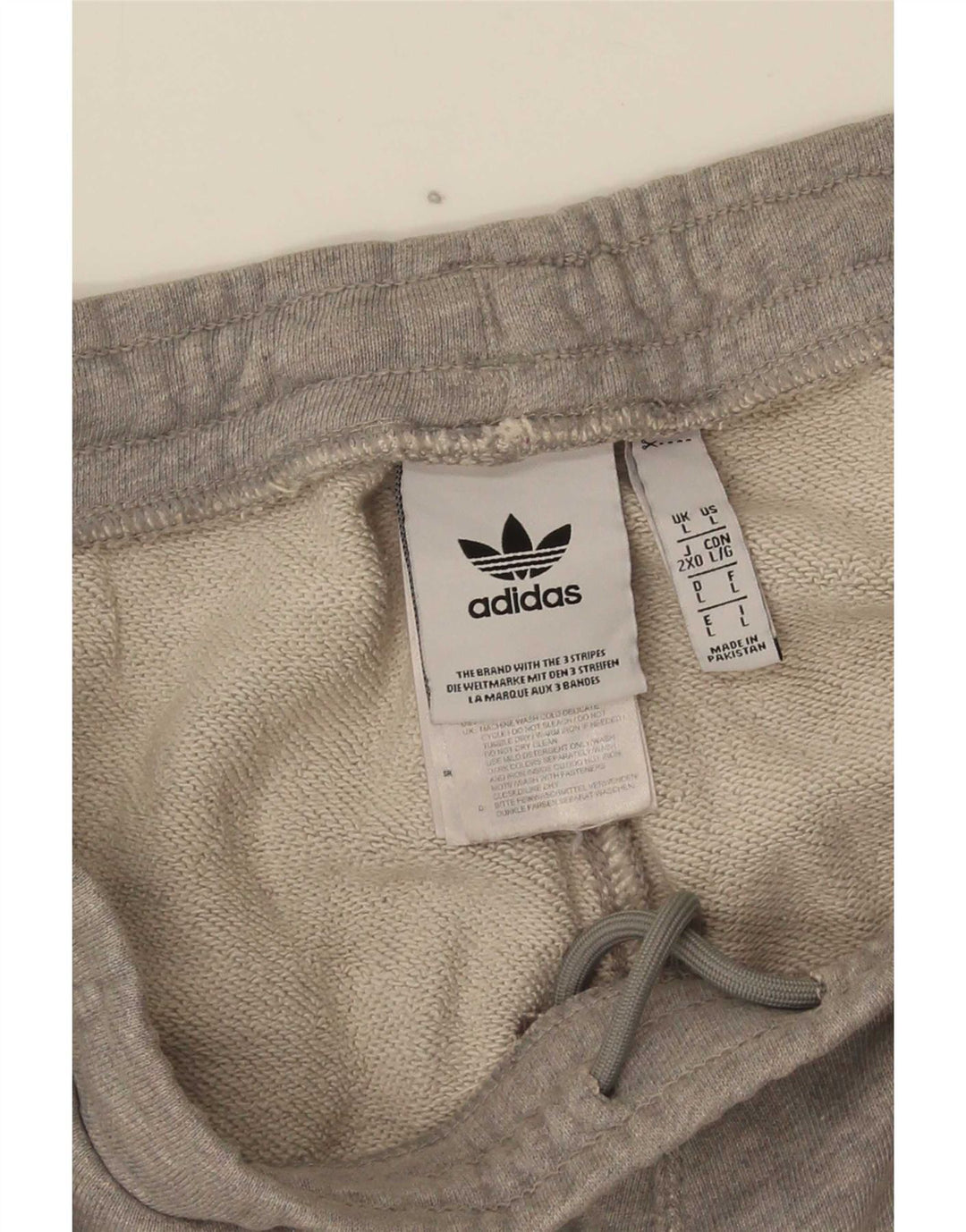 Pantaloncini sportivi Adidas da uomo di grandi dimensioni in cotone a righe grigie