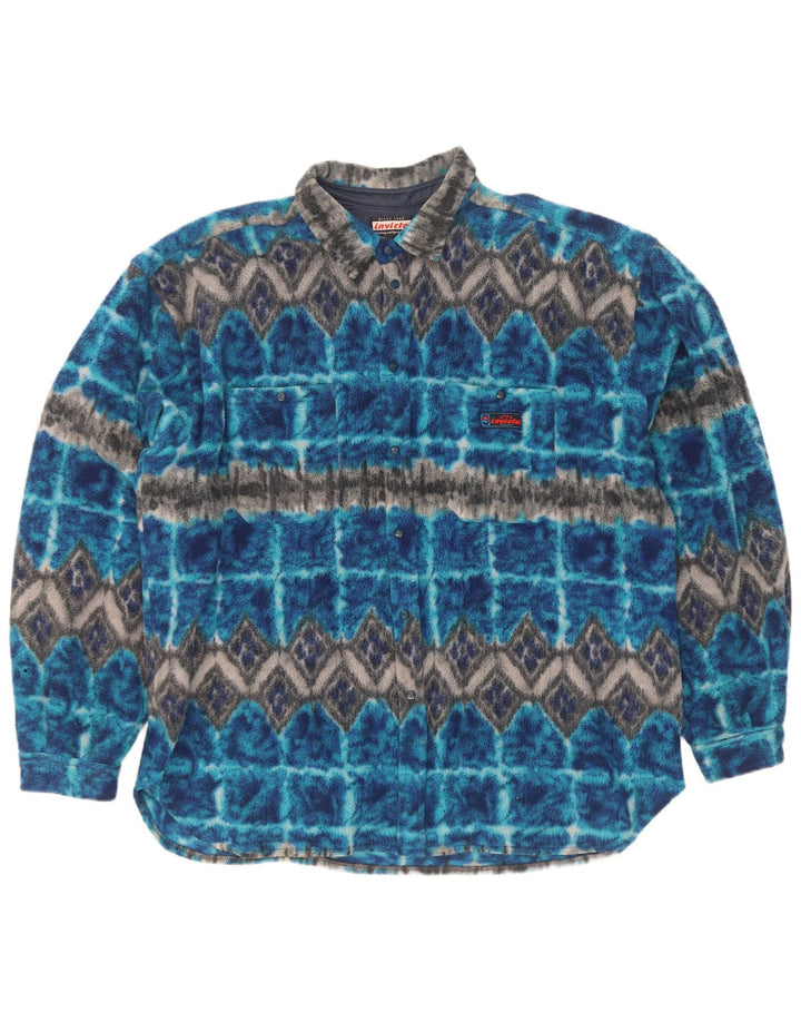 Camicia in pile da uomo Invicta XL Blu Argyle/Diamond Poliestere