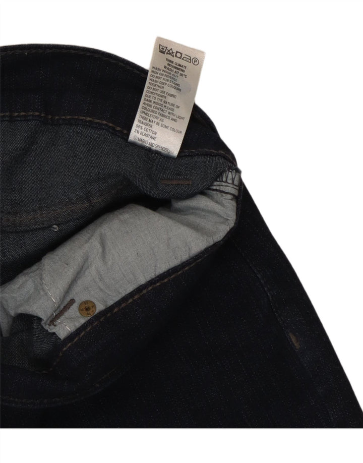 Jeans bootcut corti da donna Marks & Spencer UK 10 piccoli W27 L28 blu navy