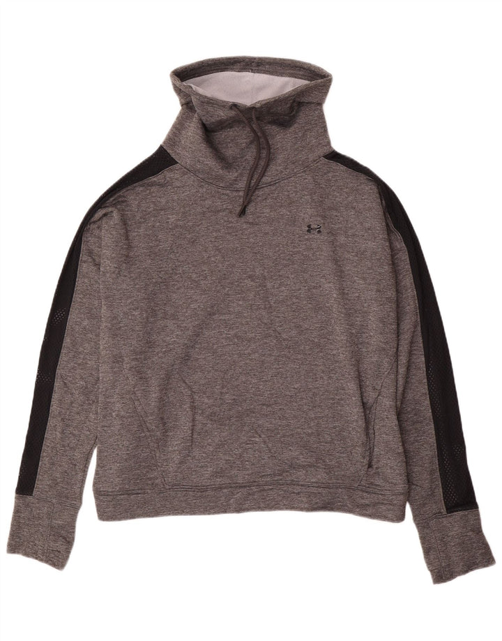 Felpa da donna vestibilità ampia Under Armour, maglione UK 16, grande poliestere grigio