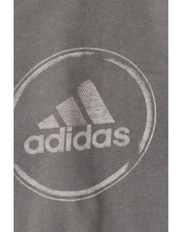 T-shirt grafica da uomo Adidas Top XL in cotone grigio