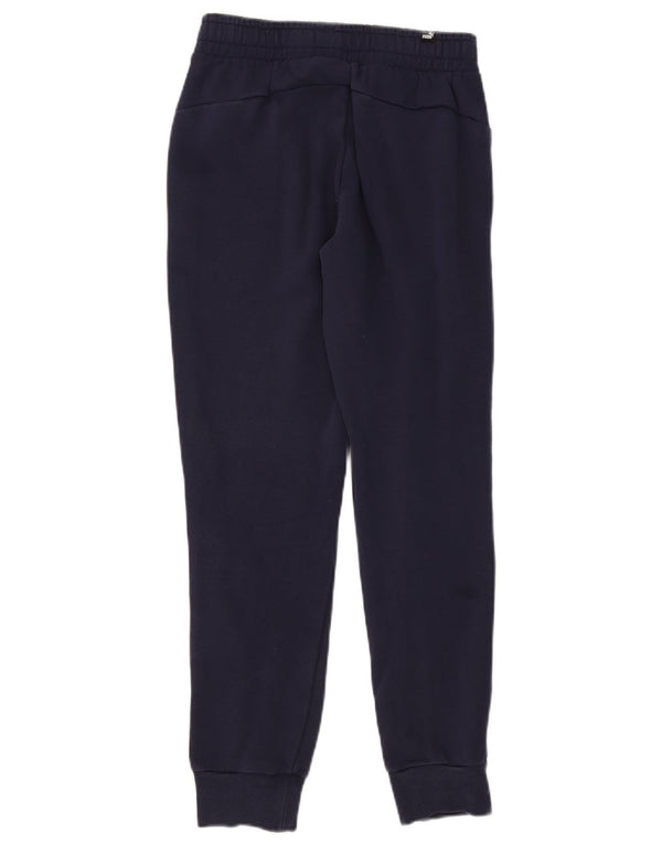 Pantaloni da tuta da donna Puma Joggers UK 8 Small Blu Navy Cotone