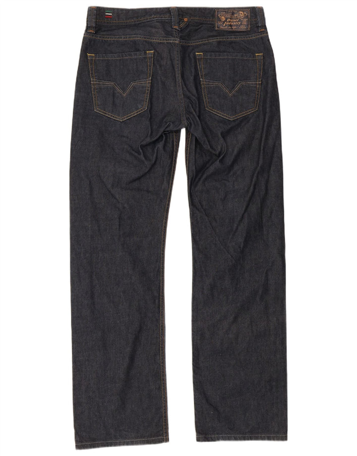 DIESEL Jeans dritti da uomo Larkee vestibilità regolare W32 L32 cotone blu navy