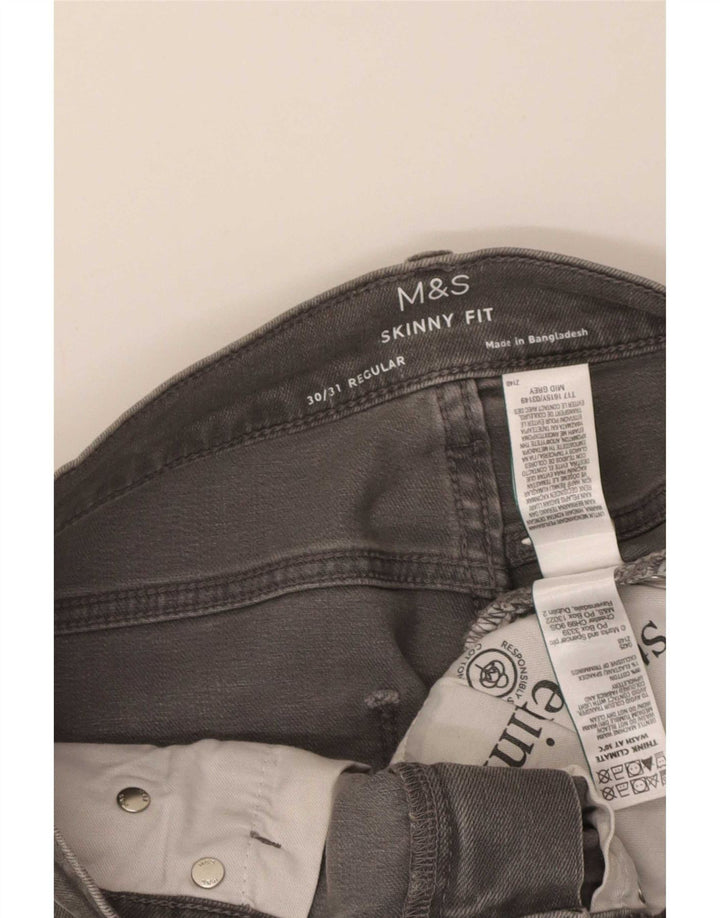 Jeans skinny da uomo Marks & Spencer W30 L31 cotone grigio