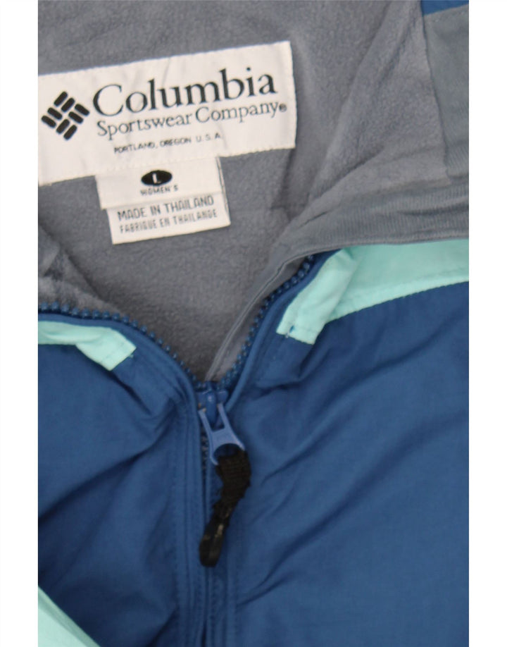 COLUMBIA Womens Windbreaker Jacket UK 16 Large Blue Colourblock Polyester Vintage Columbia and Second-Hand Columbia from Messina Hembry 