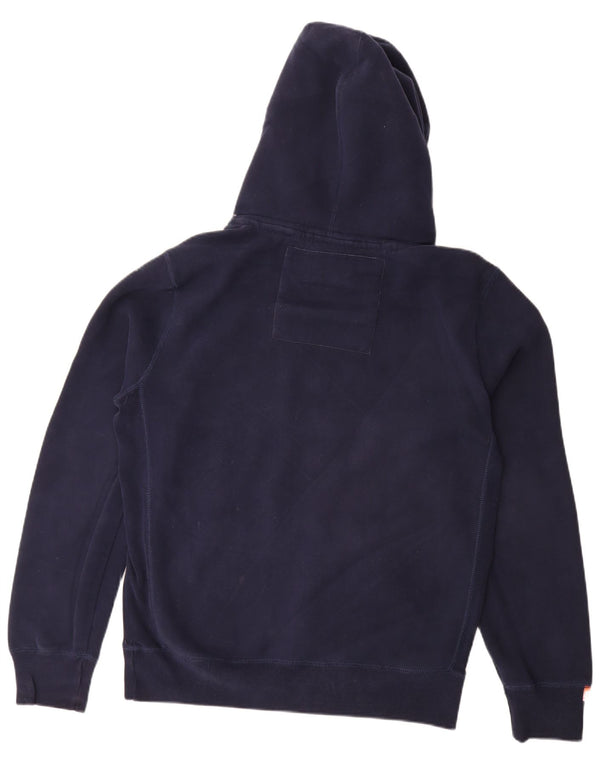 Felpa con cappuccio grafica da uomo Superdry XL in cotone blu navy