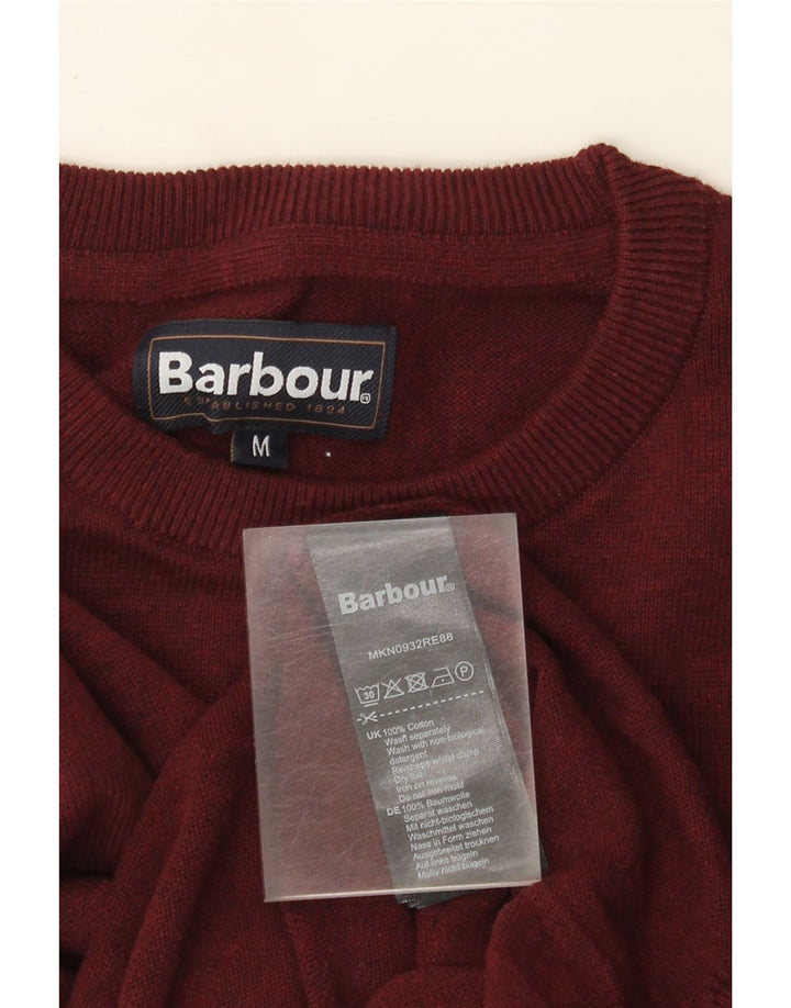 Maglione maglione girocollo da uomo Barbour in cotone bordeaux medio