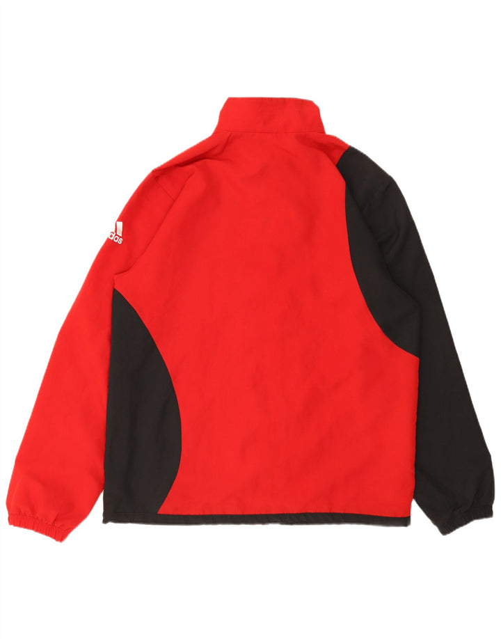 Giacca da tuta da uomo Adidas UK 42/44 Large Rosso Colourblock Poliestere