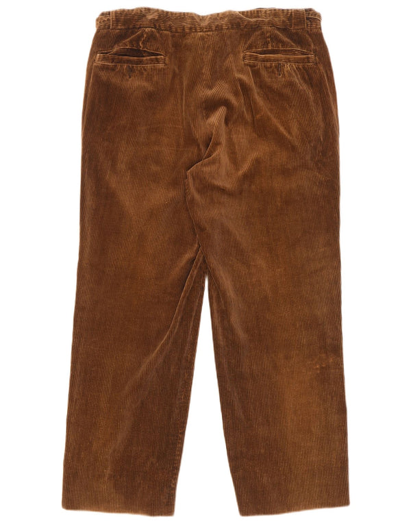 Pantaloni dritti in velluto a coste da uomo Zara EU 44 Large W34 L27 cotone marrone