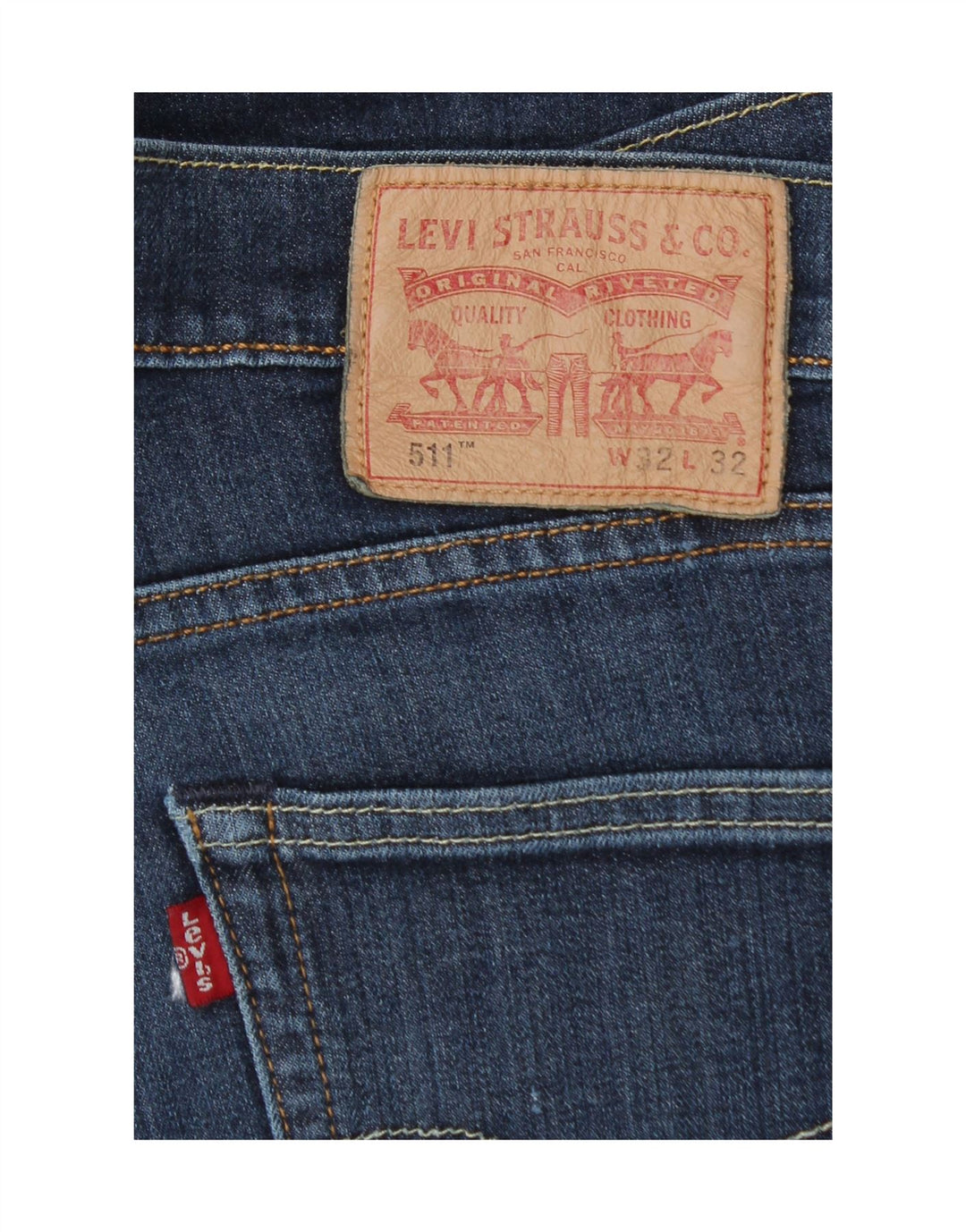 Levi's Uomo 511 Slim Jeans W32 L32 Cotone Blu