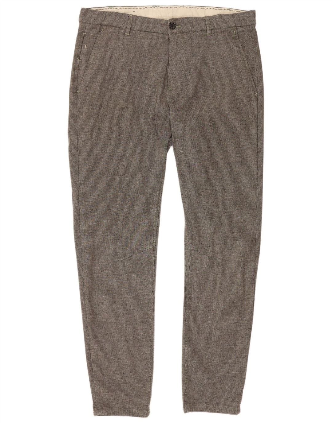 Pantaloni chino slim da donna Zara EU 42 Large W32 L28 Poliestere grigio