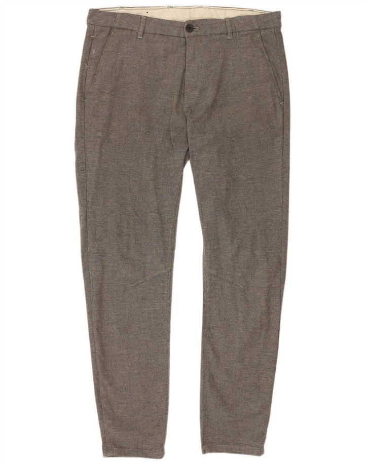 Pantaloni chino slim da donna Zara EU 42 Large W32 L28 Poliestere grigio