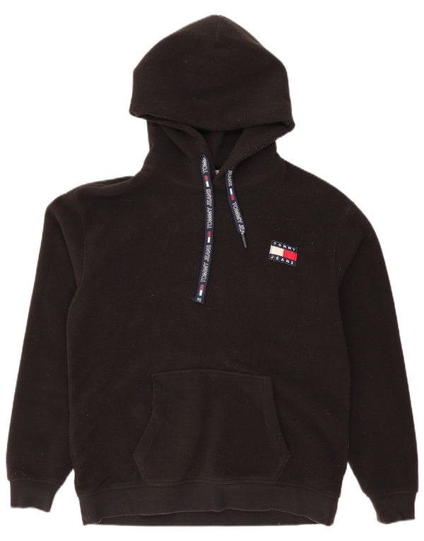 TOMMY HILFIGER Maglione in pile con cappuccio da uomo poliestere nero medio