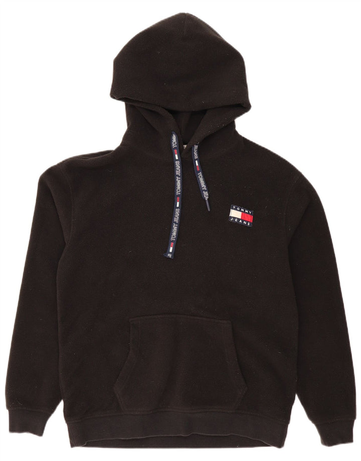 TOMMY HILFIGER Maglione in pile con cappuccio da uomo poliestere nero medio