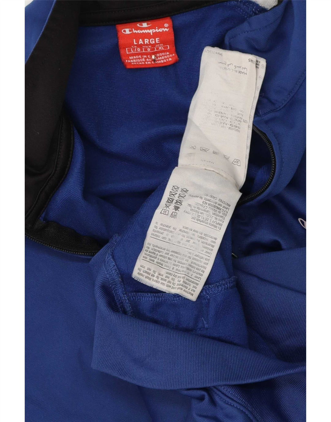 Giacca da tuta grafica da uomo Champion, grande, in poliestere color block blu