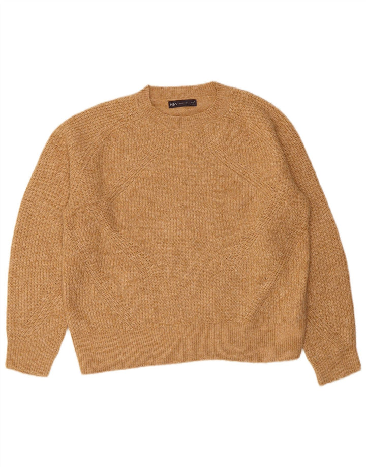 Maglione maglione girocollo da donna Marks & Spencer UK 14 Acrilico beige medio