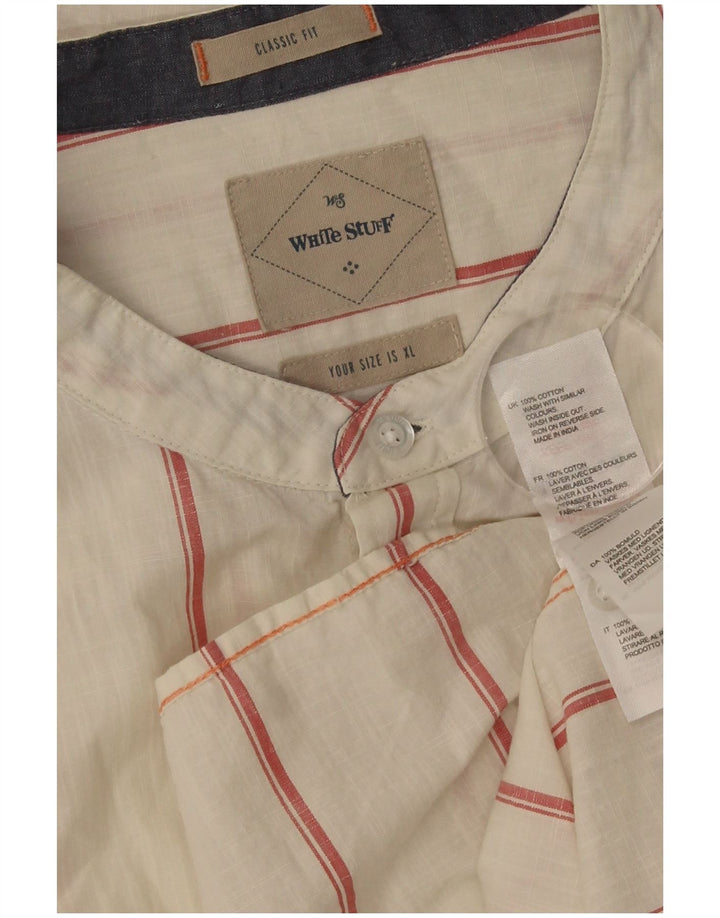 Camicia da uomo Classic Fit di White Stuff XL in cotone a righe bianche