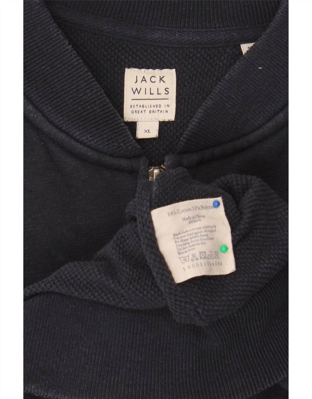 JACK WILLS Maglione cardigan da donna UK 18 XL Cotone blu navy