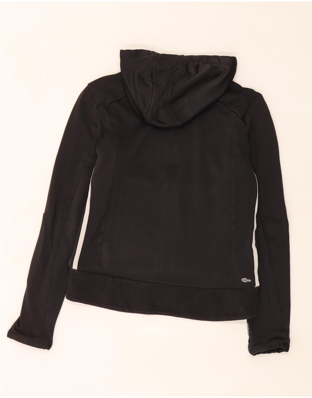 Maglione con cappuccio e zip Adidas Climawarm da donna UK 12 poliestere nero medio