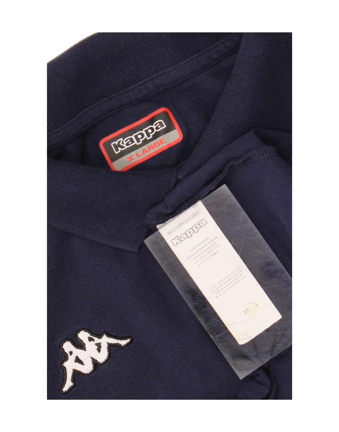 KAPPA Mens Polo Shirt XL Navy Blue Cotton Vintage Kappa and Second-Hand Kappa from Messina Hembry 