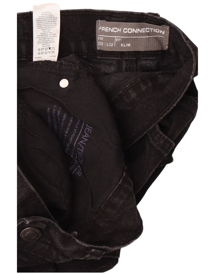 FRENCH CONNECTION Womens Slim Jeans W32 L32 Black Cotton