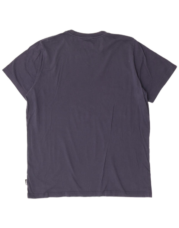 T-shirt grafica da uomo con vestibilità regolare Jack Wolfskin Top 2XL in cotone blu navy